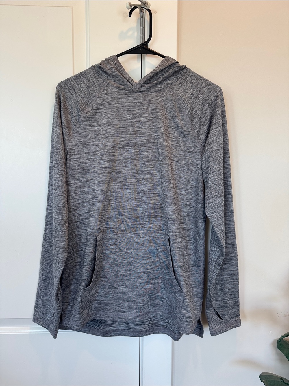 Grey Hoodie Long-Sleeve Shirt